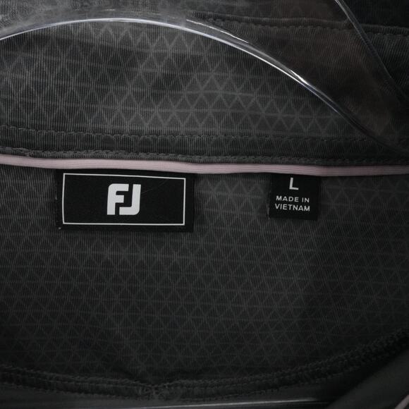 Footjoy Polo Shirt Men Large Gray Geometric Whitefish Lake Golf Polo Performance - Picture 3 of 12